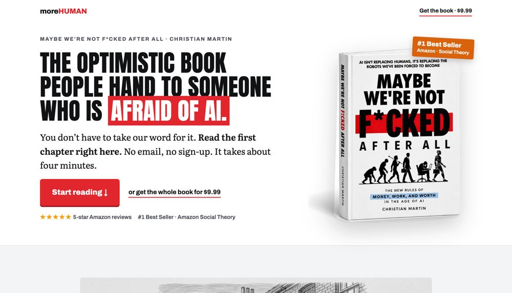Screenshot: book sales page