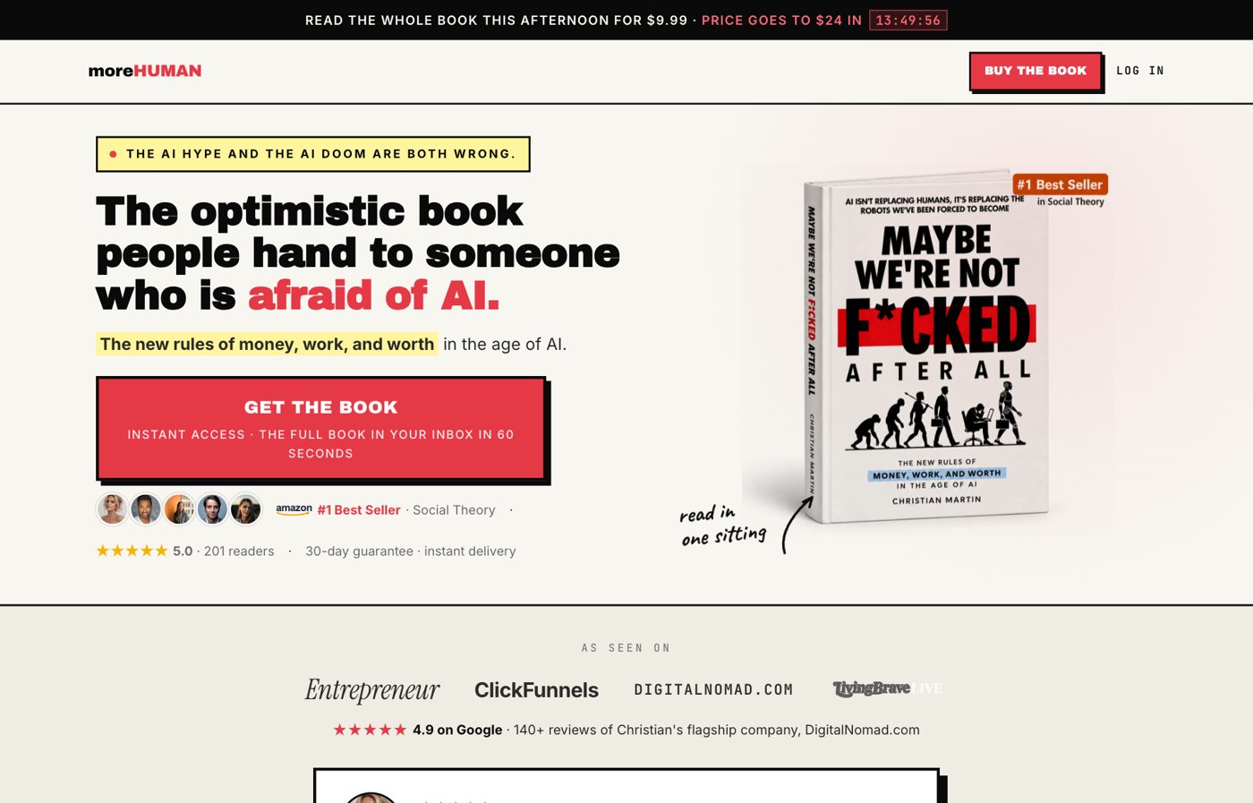 Screenshot of the book sales page Iggy AI built